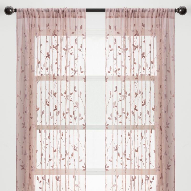 Brunilda Polyester Semi-Sheer Curtain Pair