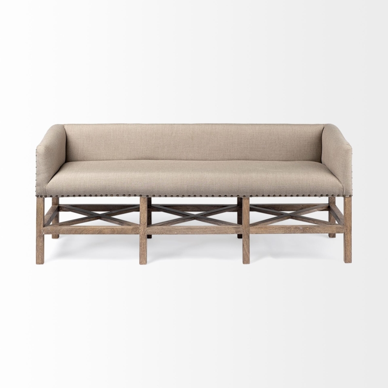 Upholstered Bench with Nailhead Details
