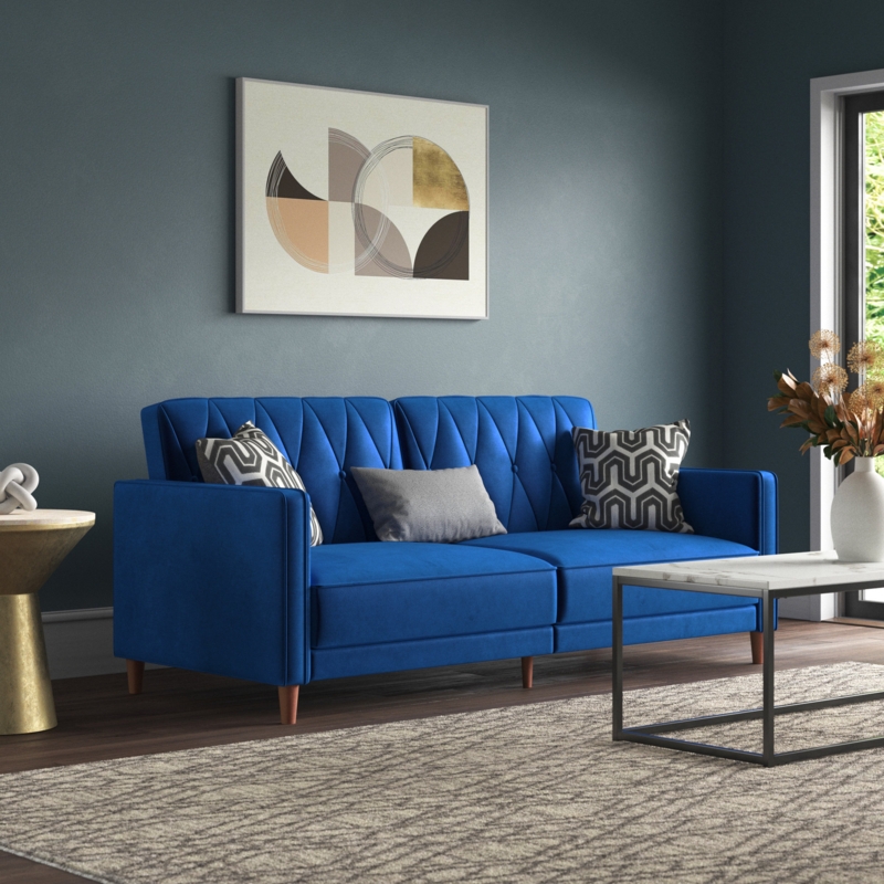 77" Square Arm Convertible Sofa Bed