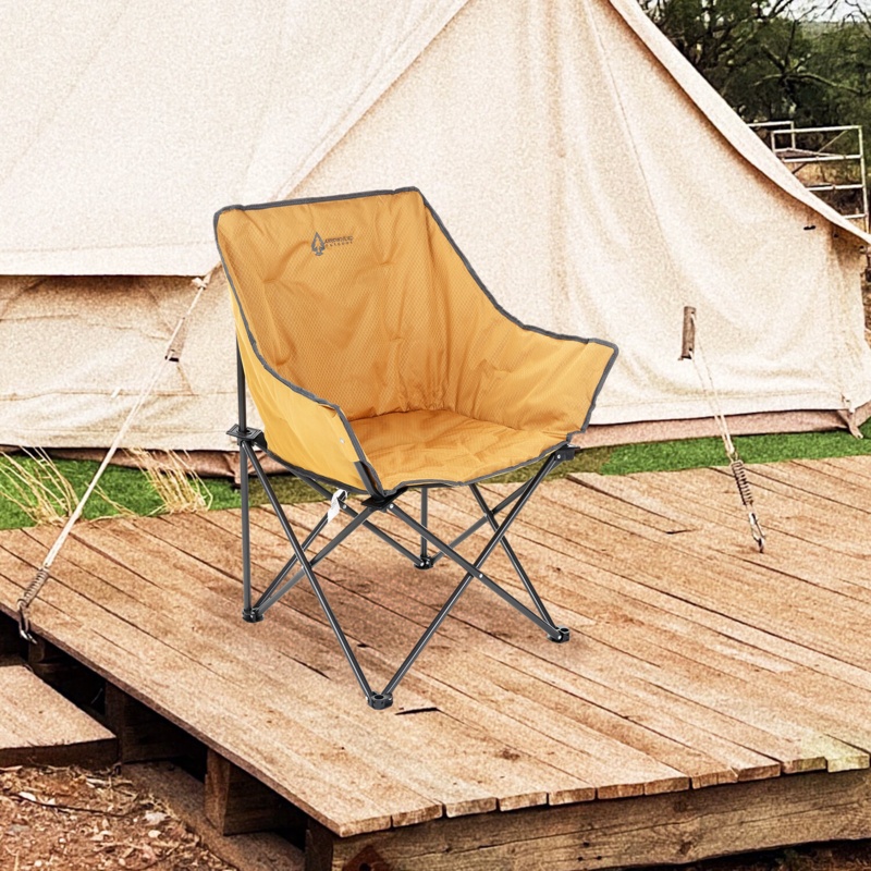 Bucket Style Folding Camping Chair with Cushion