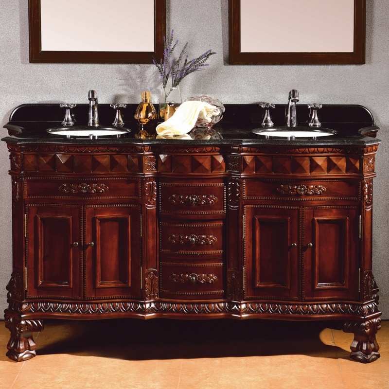 Buckingham 61.25'' Free-standing Double Bathroom Vanity with Marble Vanity Top