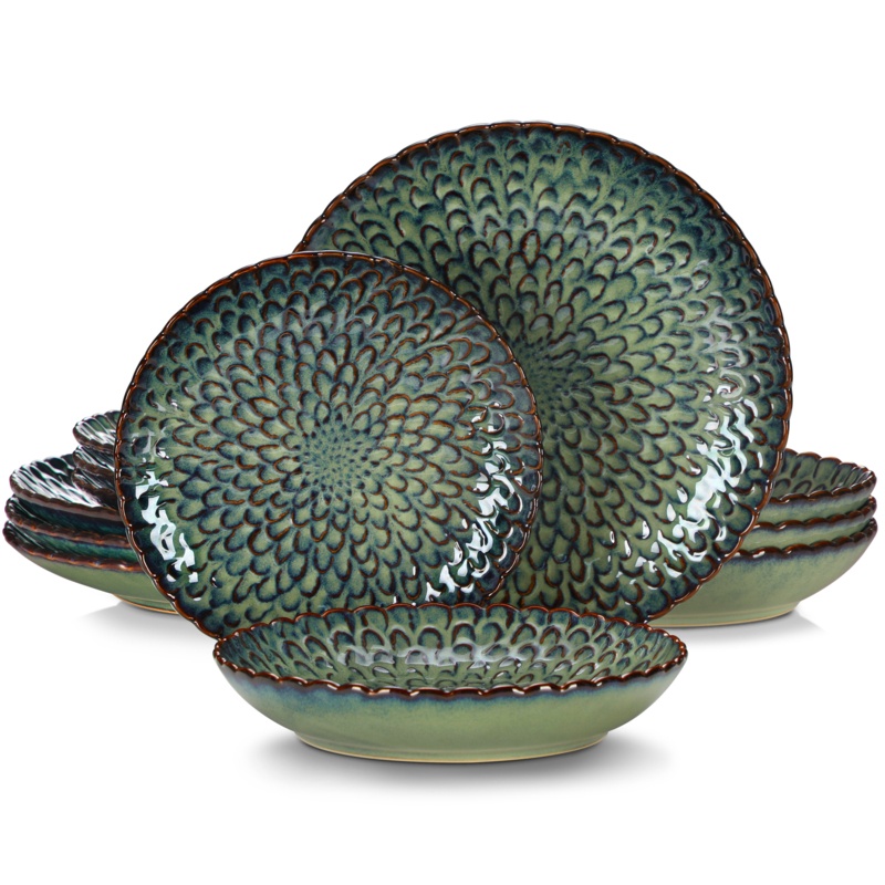 Bungalow Rose Chrys Stoneware Dinnerware Set - Service for 4