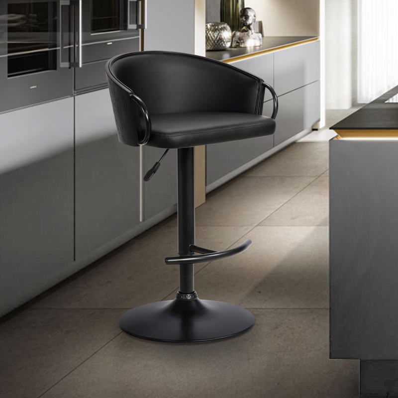 Sleek Adjustable Bar Stool with 360° Swivel