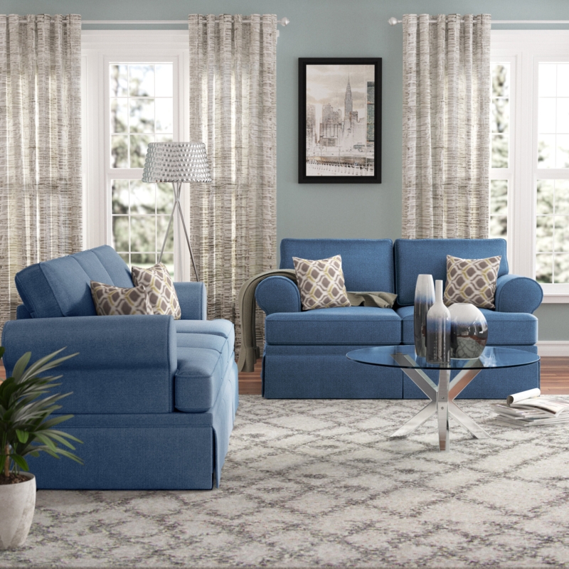 2-Piece Cozy Sofa Set with Skirt Trim
