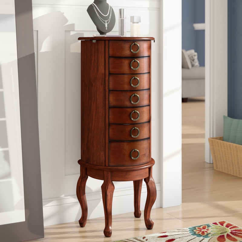 Elegant Jewelry Armoire with Mirror