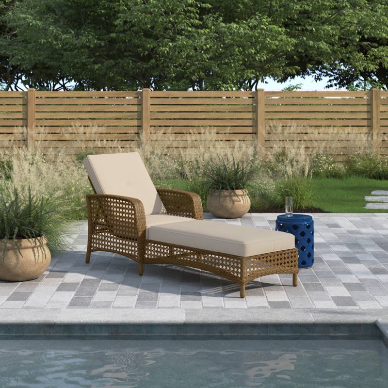 Cain Outdoor Wicker Chaise Lounge