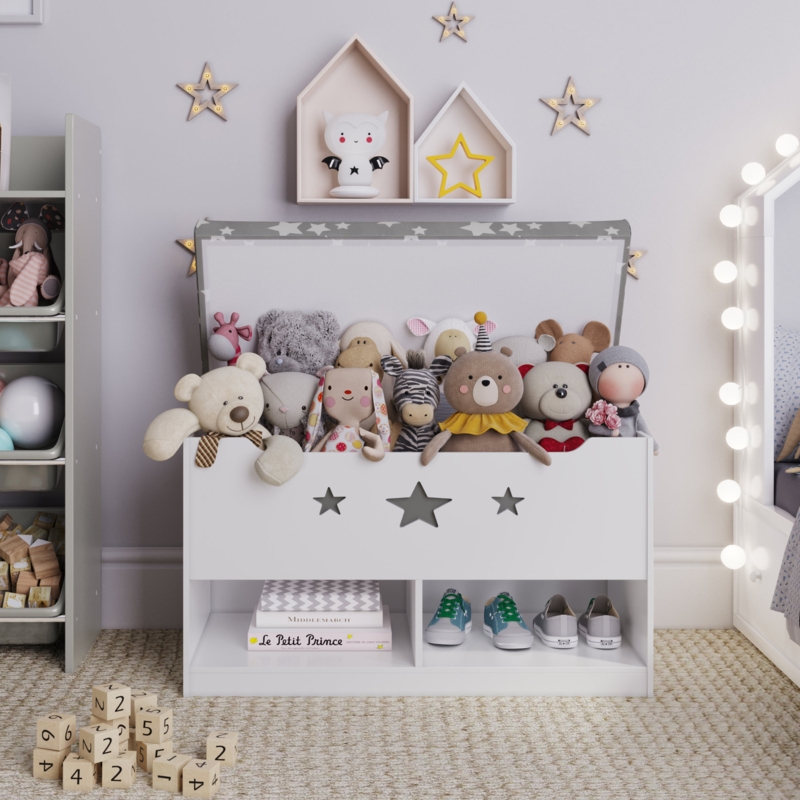 Kids Toy Box with Storage & Seat