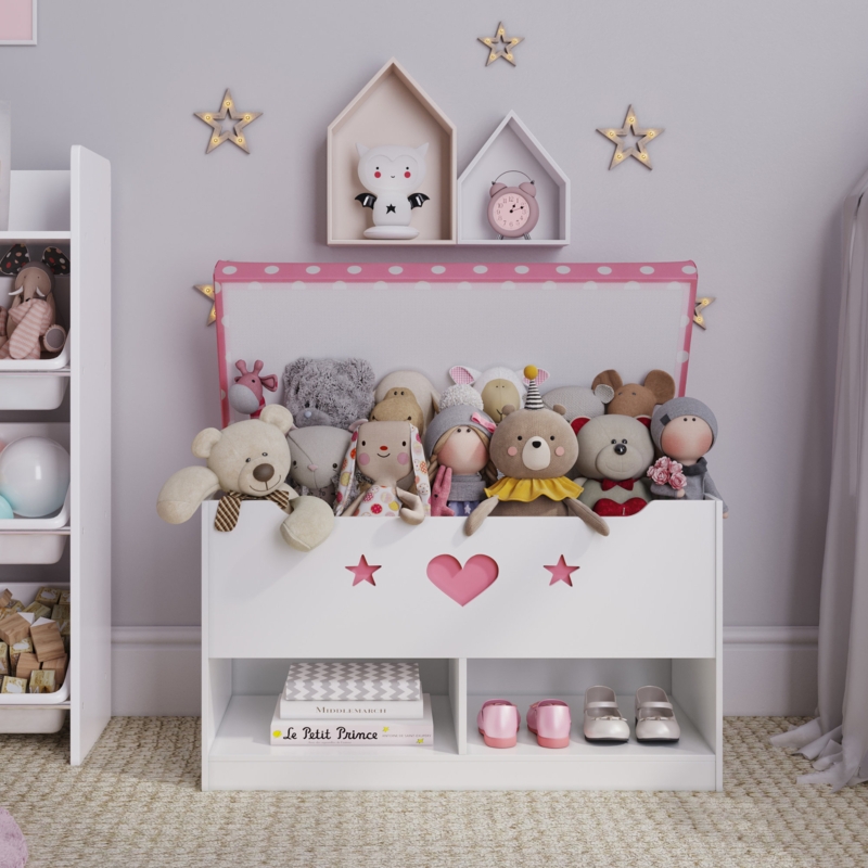 Kids Toy Box with Cushioned Seat and Storage