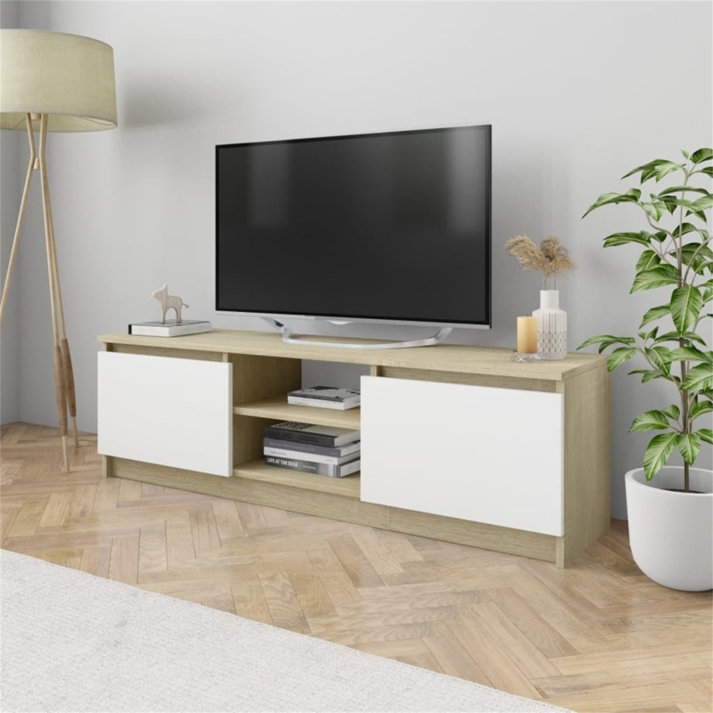 Antique-Style TV Stand with Storage Compartments