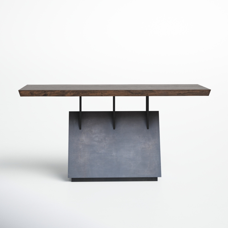 Live Edge Mahogany Wood Console Table