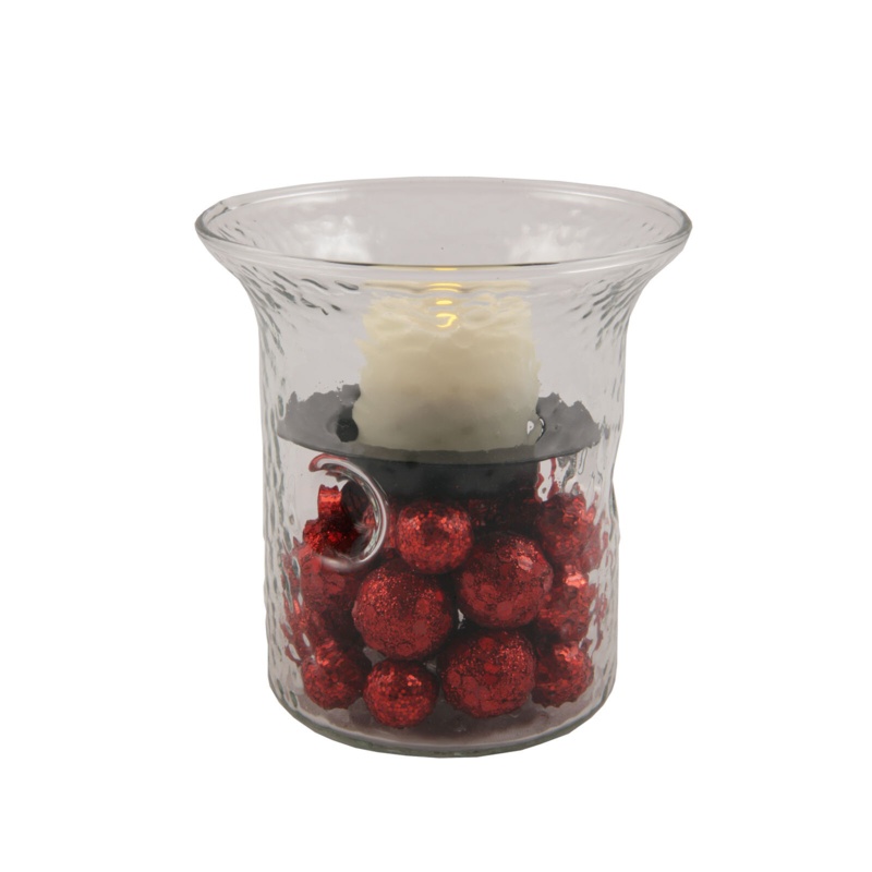Camden Hammered Glass Tabletop Hurricane