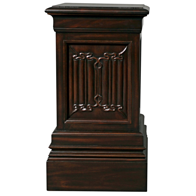 Canterbury Abbey Square Pedestal Mahogany Plant Stand