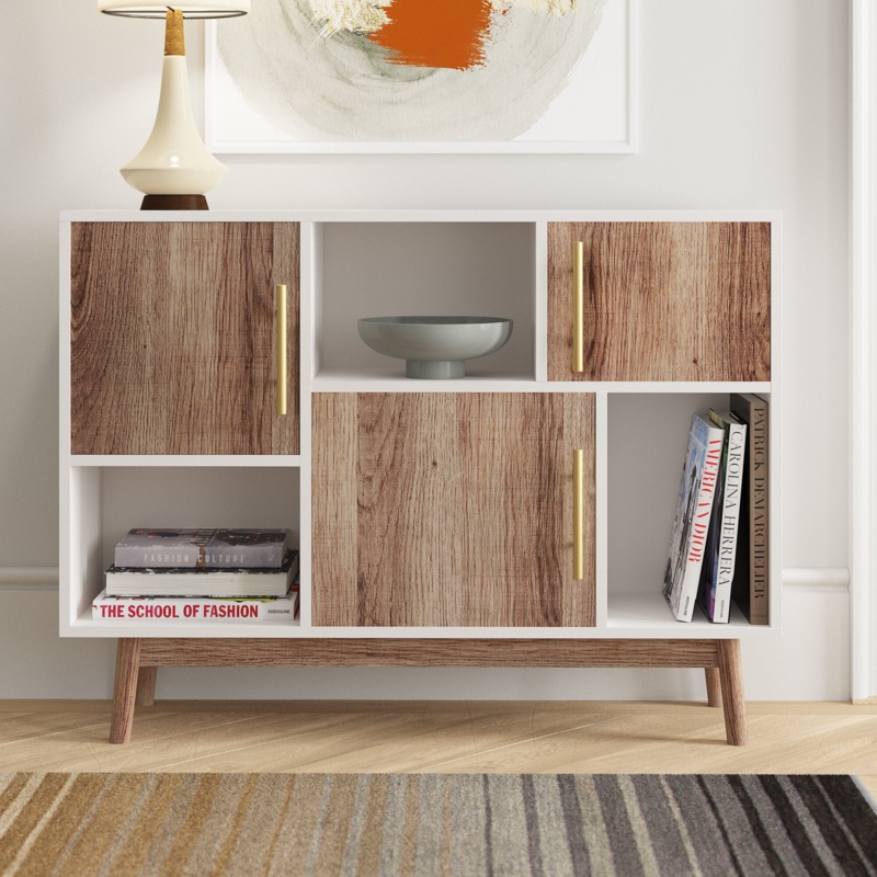 Carlson 30'' Tall Solid Wood 3 - Door Accent Cabinet