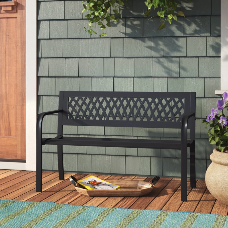 Carlysia Metal Outdoor Bench