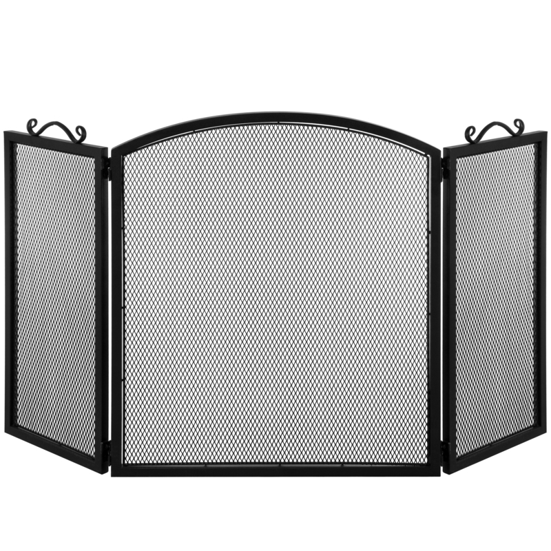 Wrought Iron Mesh Fireplace Screen