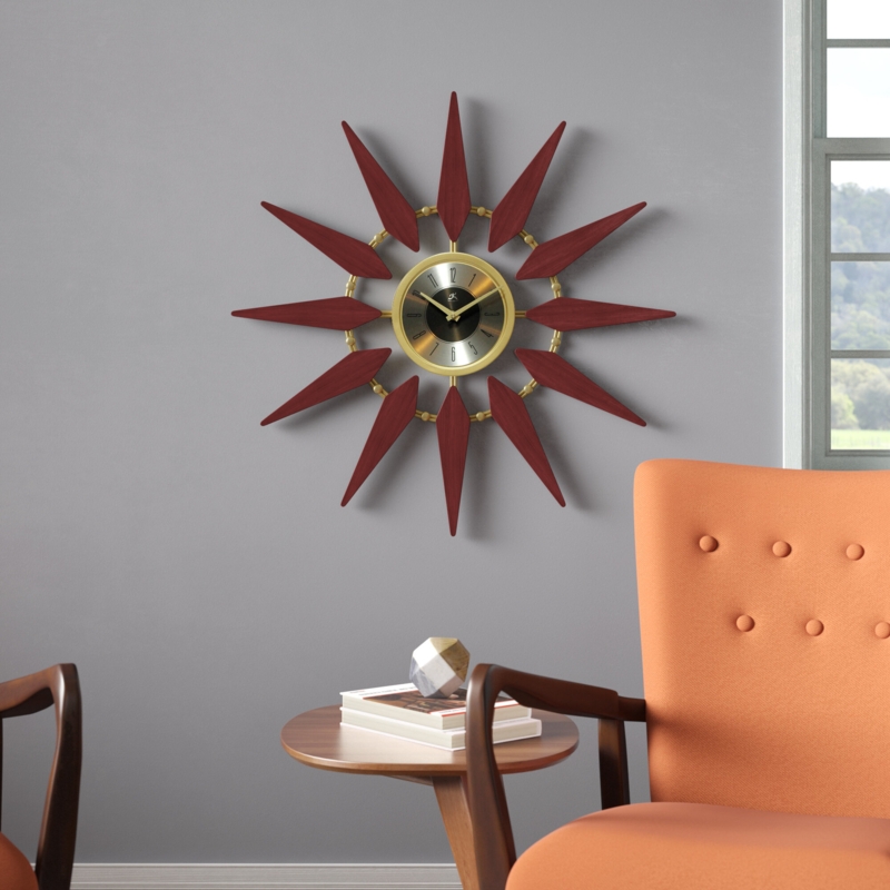 Midcentury Oversized Starburst Wall Clock