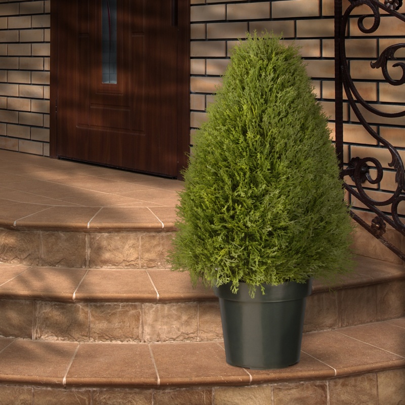 Carpentersville Faux Evergreen Topiary in Pot
