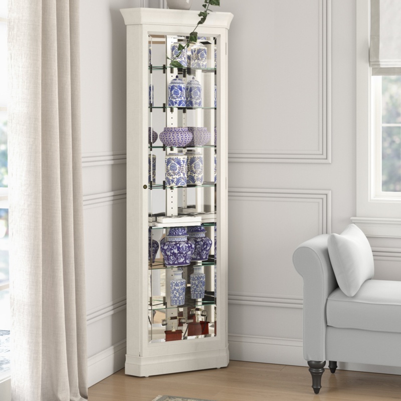 Carrizal 28'' Wide Mirrored Back Curio Cabinet with Lighting