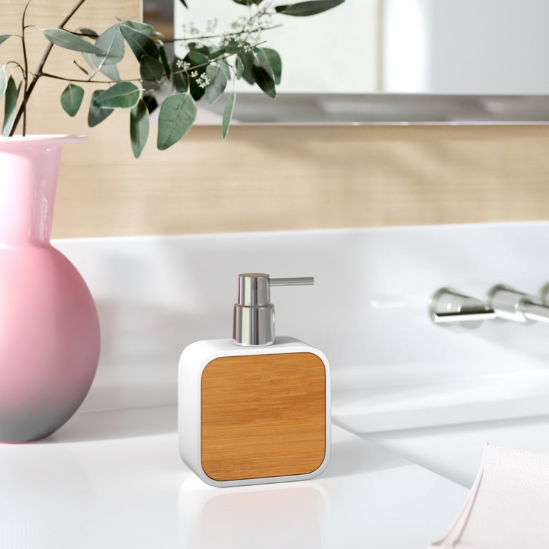 Marble-Effect Resin Soap Dispenser