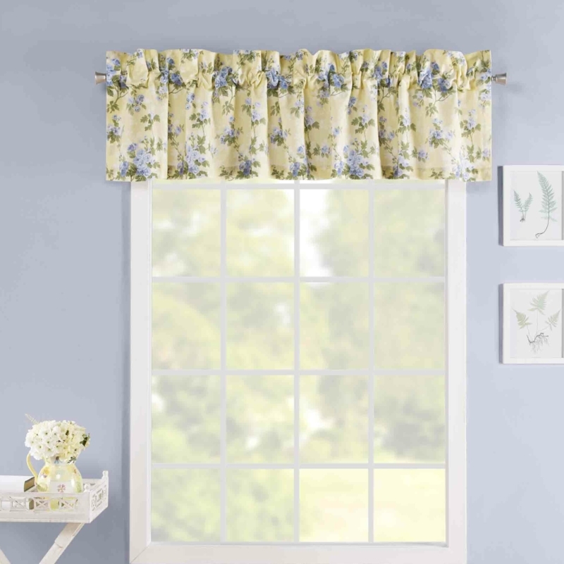 Delft Blue Roses Window Valance