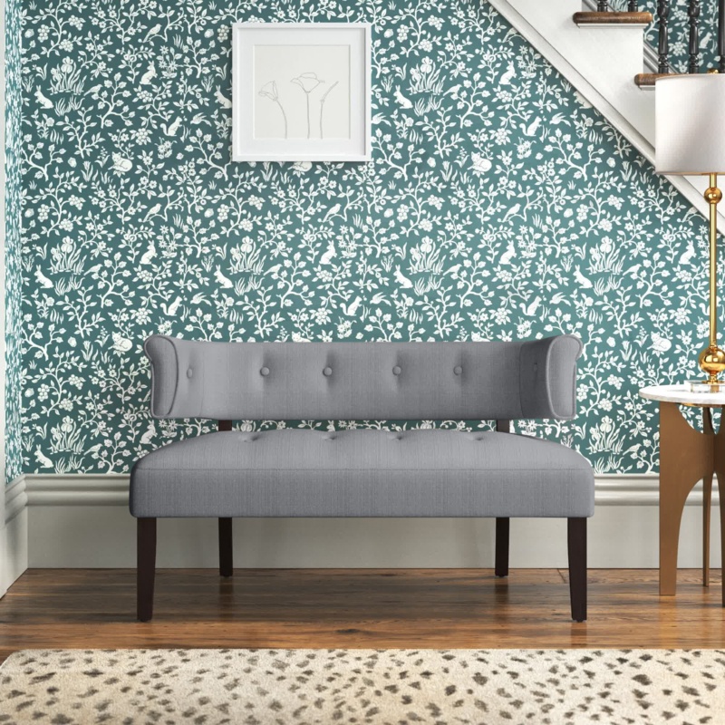 Cassius Linen Setee Upholstered Bench For Entryway Bedroom