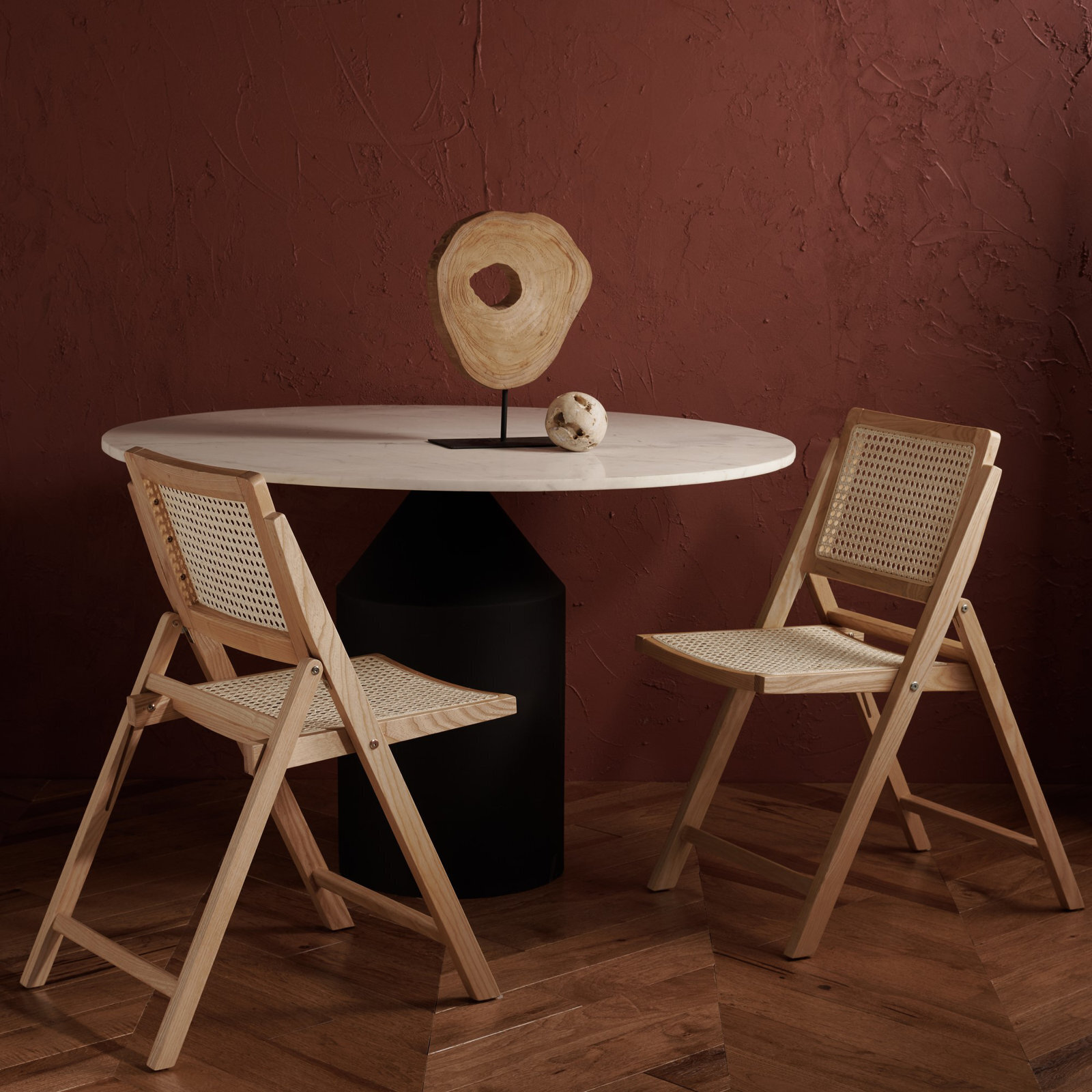 Casual Tropical Inspired Rattan Folding Dining Chair