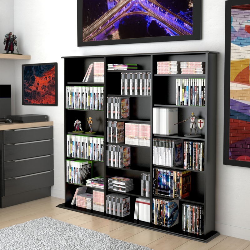 Cataleya Triple Width Multimedia Wall Mounted Storage Rack