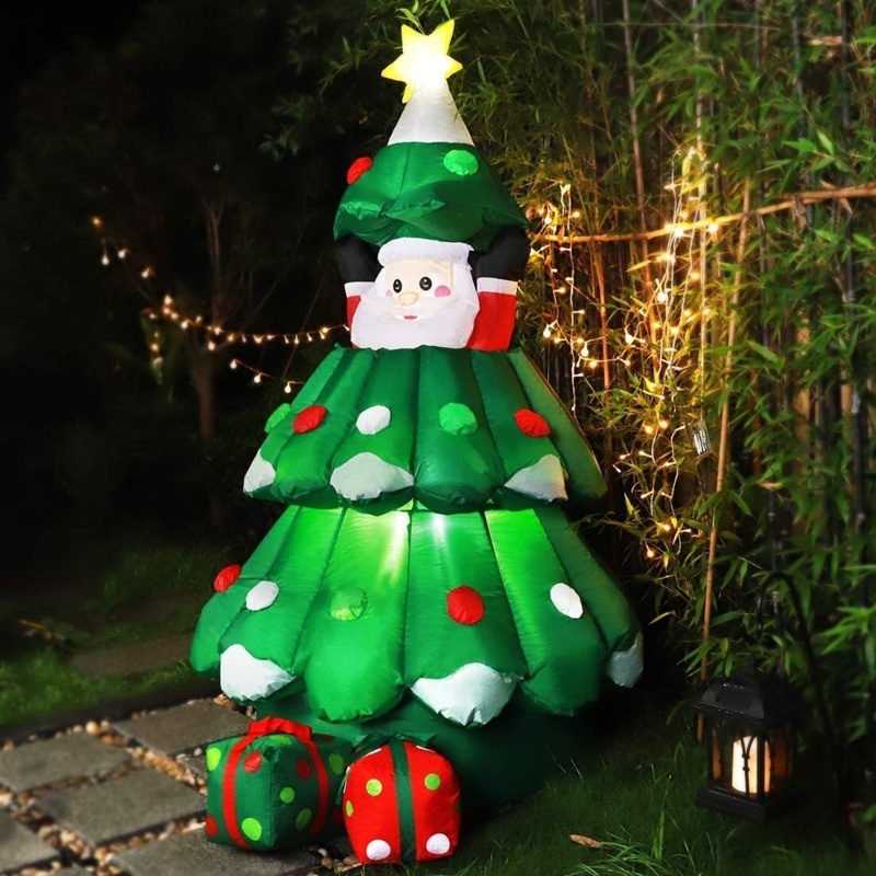 Catchy Christmas Tree with Pop up Santa and 2 Gift Boxes Inflatable
