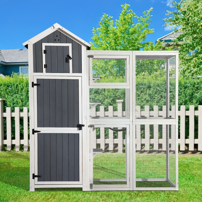 Large Outdoor Cat House with Activity Features