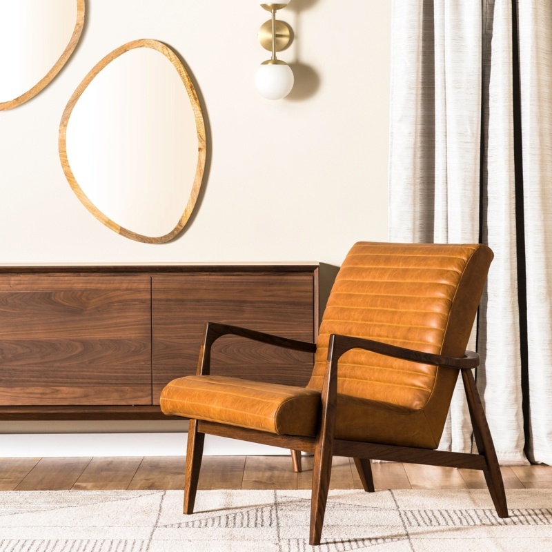 Cedarburg 29.5" Wide Genuine Leather Armchair