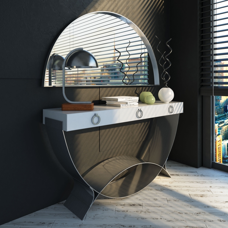 Luxurious Console and Mirror Set