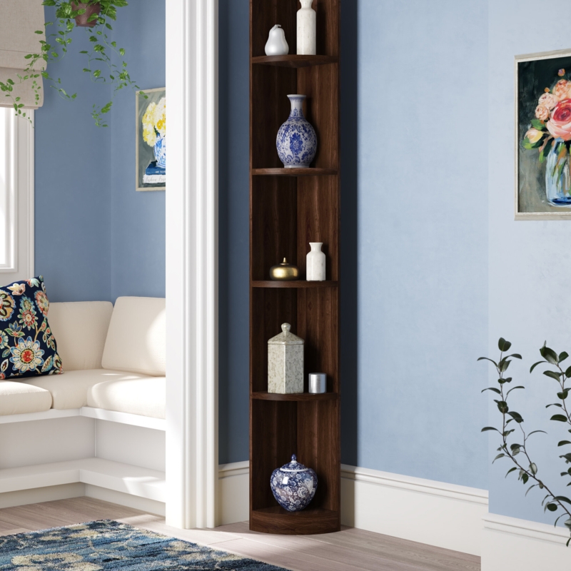 Corner Bookcase with Curved Shelves