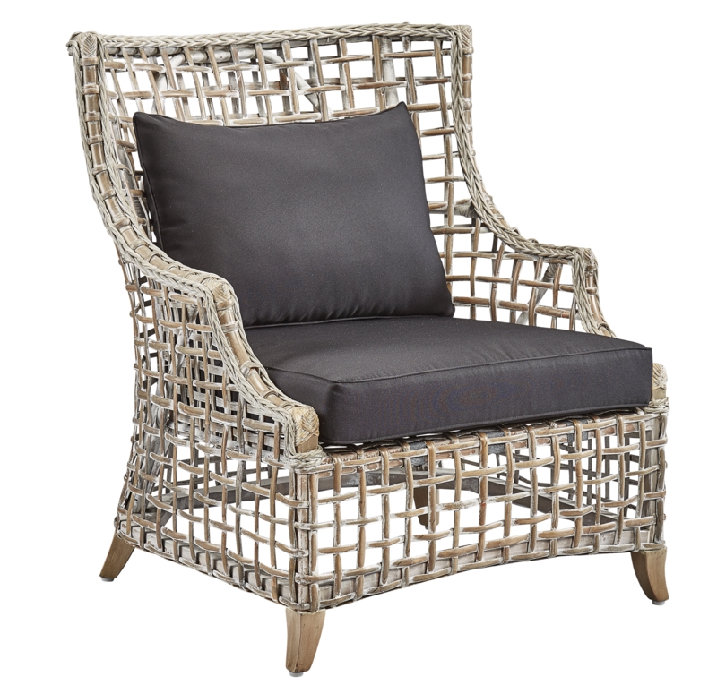 Woven Kubu Chair with Linen Cushions