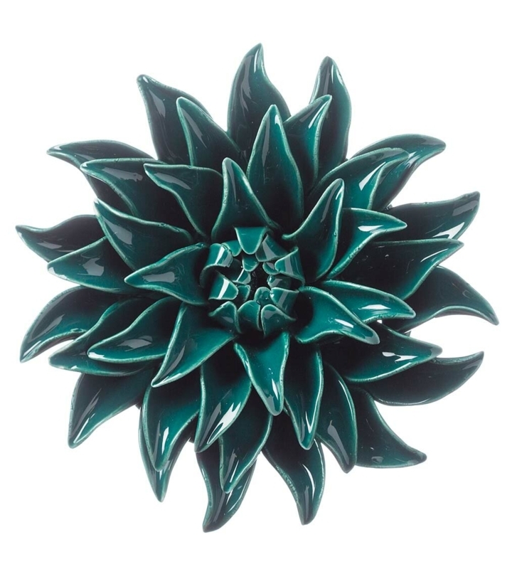 Hand-Sculpted Ceramic Flower Wall Decor