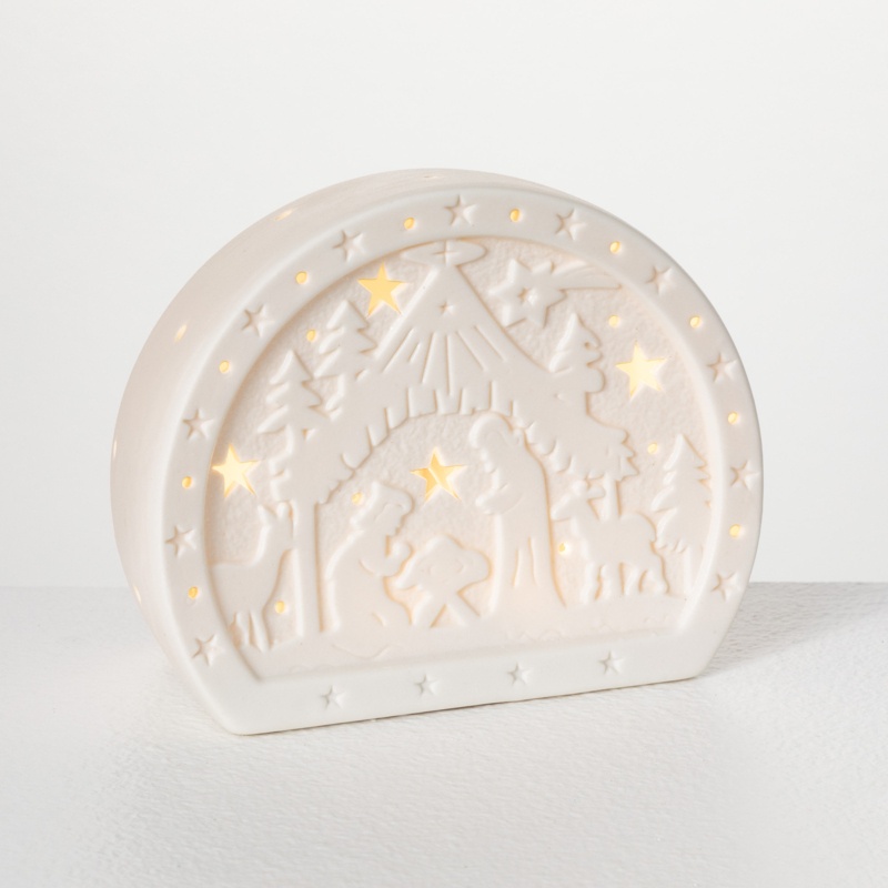 Ceramic LED Nativity Dome
