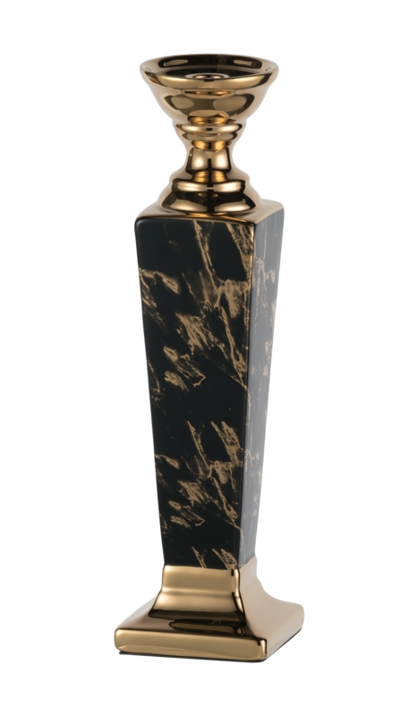 Short Candle Holder with Striking Finish