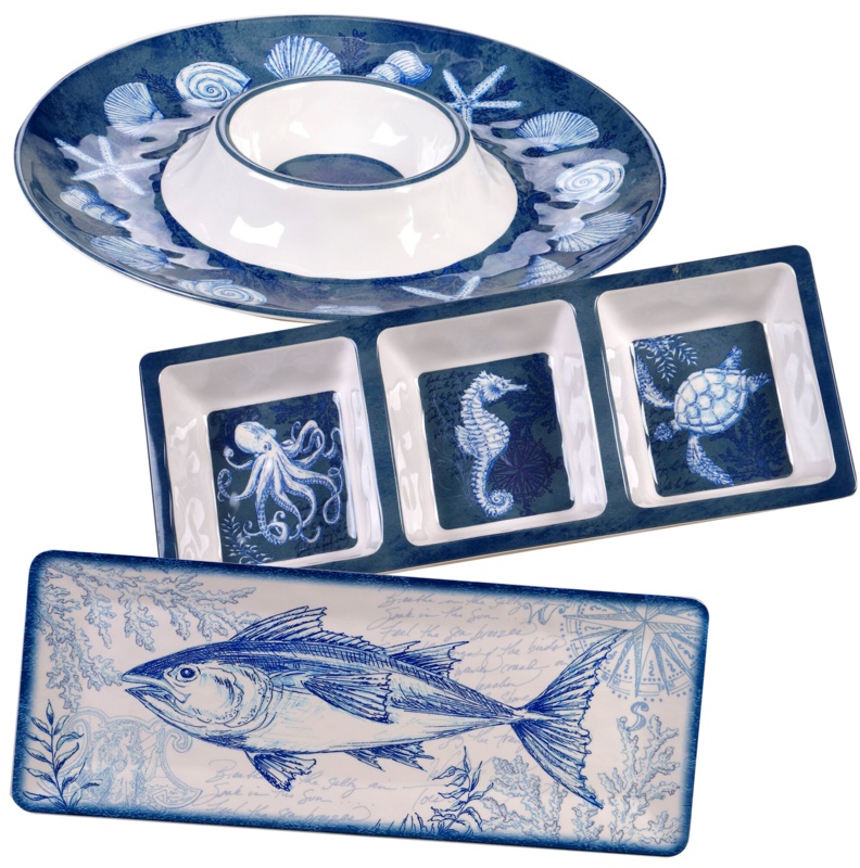 Certified International Oceanic 3Pc Hostess Set