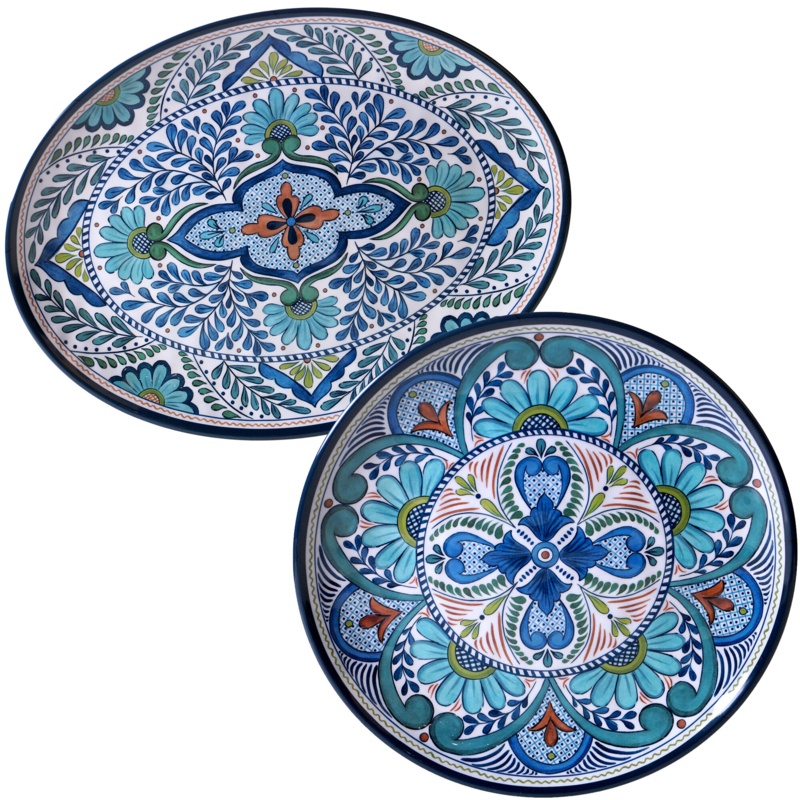 Certified International Talavera 2 Piece Heavy Weight Melamine Platter Set