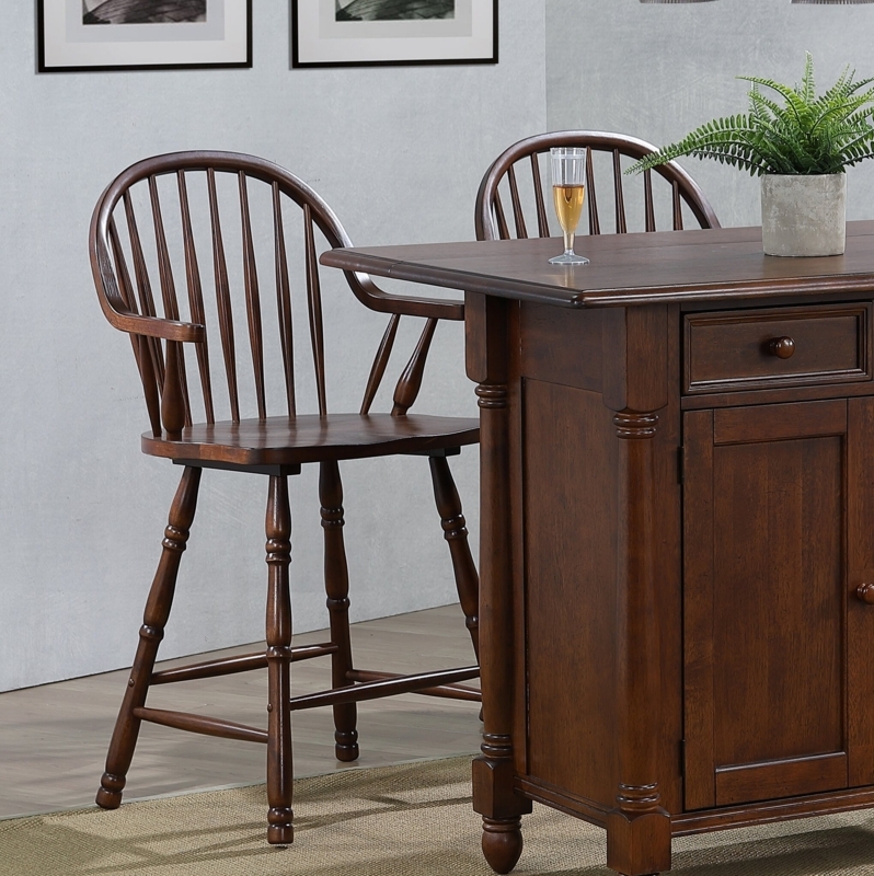 Spindle Back Low-Profile Bar Stool