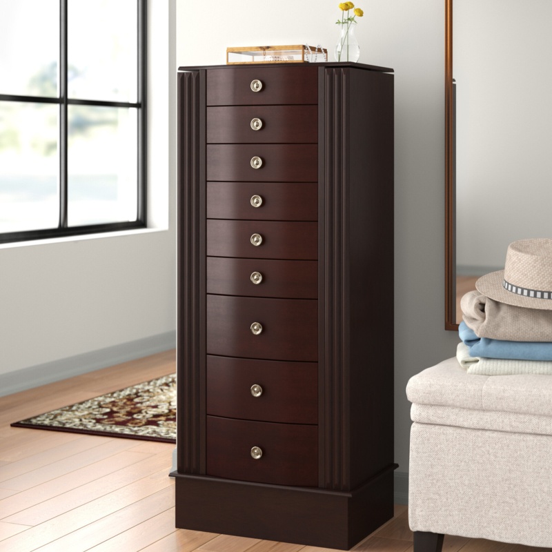 Chagoya 16.92'' Wide Jewelry Armoire with Mirror