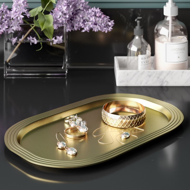 Elegant Metal Bathroom Tray