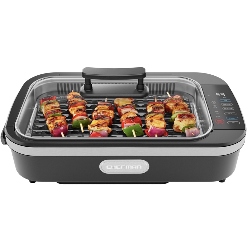 Chefman Accugrill Smokeless Indoor Grill With Removable Temperature Probe, Black