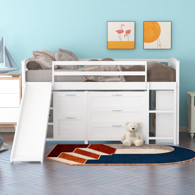 Cheong Twin 3 Drawer Loft Bed with Shelves by Harriet Bee