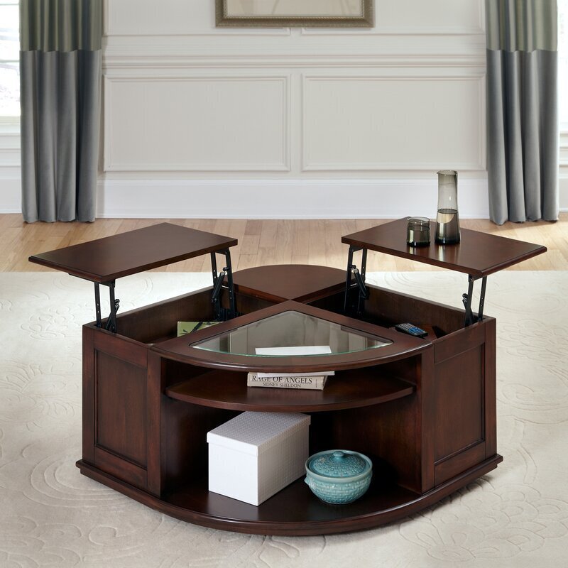 Pie Shaped Lift Top Coffee Table