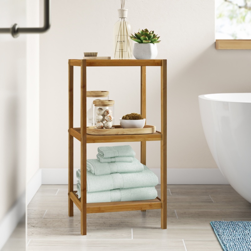 Chet Solid Wood Freestanding Bathroom Shelves
