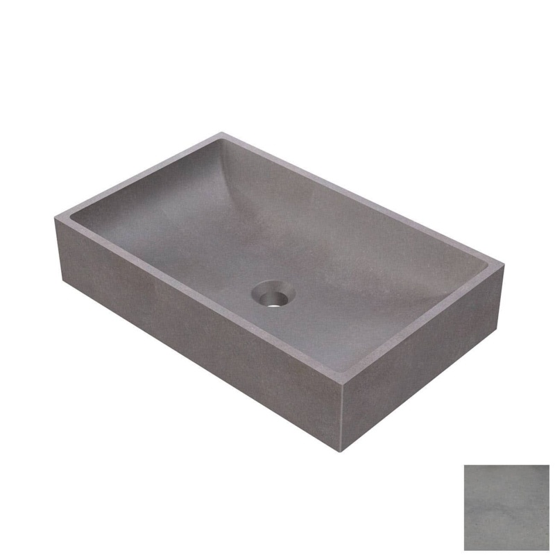 Chevington 14.36'' Concrete Rectangular Vessel Bathroom Sink