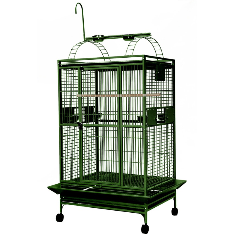 Chiani 66'' Iron Play Top Floor Bird Cage with Wheels