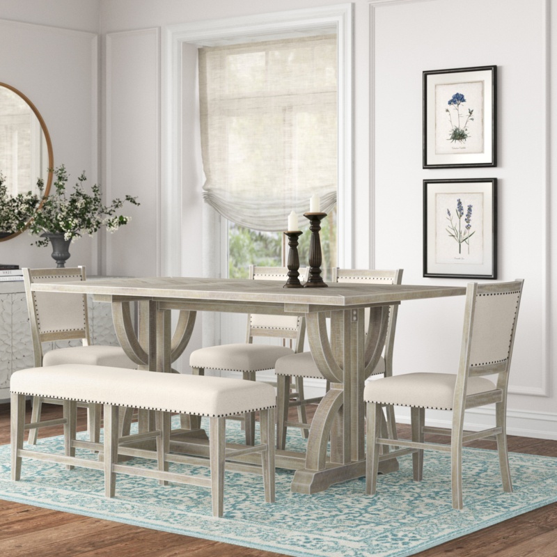 Chiara Counter Height Extendable Solid Wood Dining Set