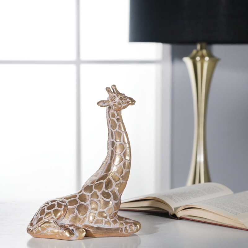 Elegant Gold Giraffe Figurine