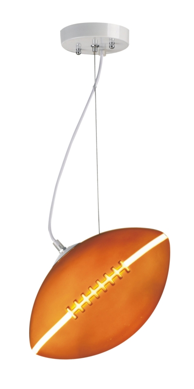 Football Ceiling Fixture with Brown Glass Shade
